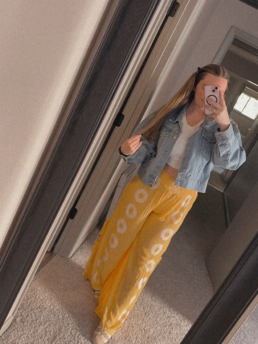 Urban Outfitters Yellow Wide Leg Daisy Print Pants - Picture 4 of 4